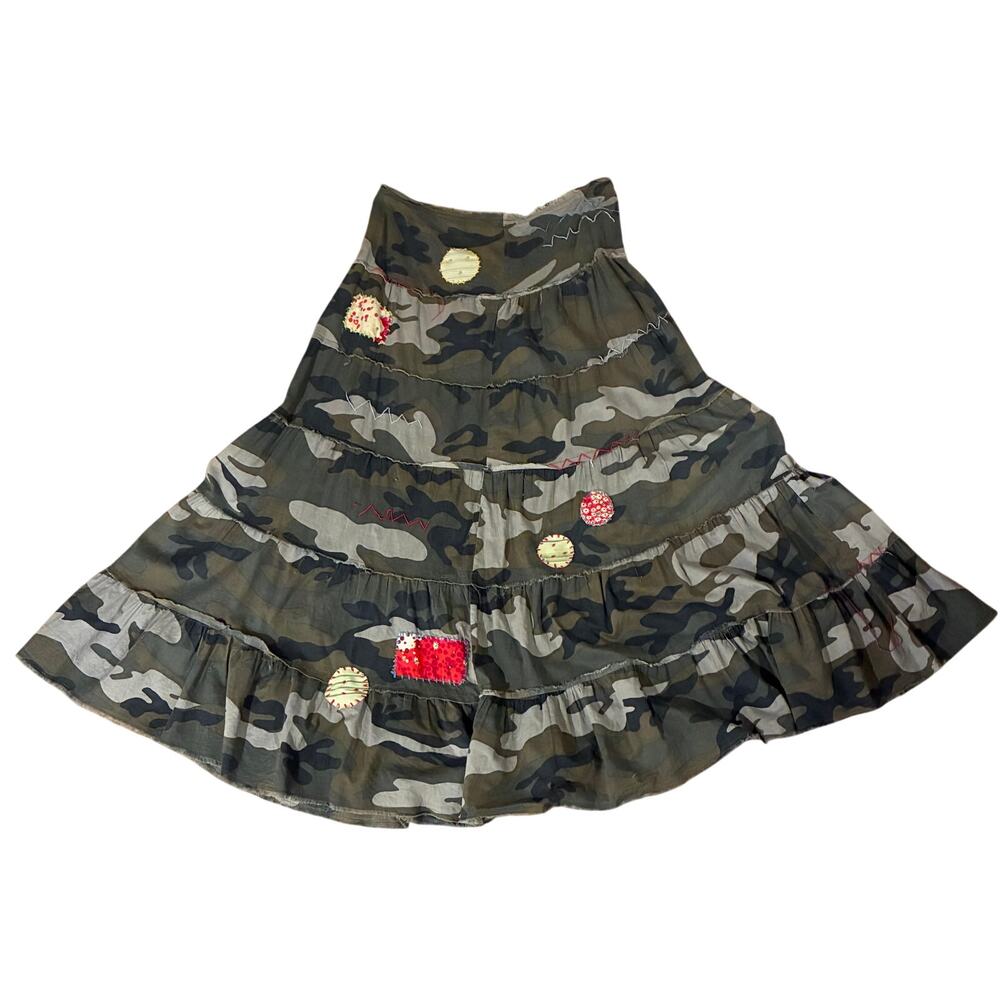 RARE Archive Vintage 2000s Punkyfish Camo Patchwork Maxi
